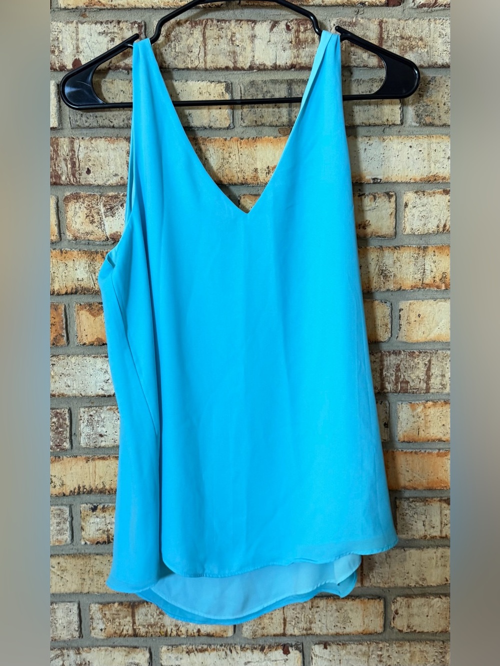 Lilly Pulitzer double v neck reversible blue tank L